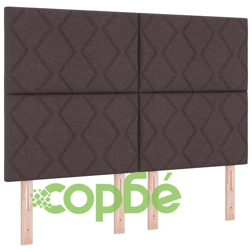 Легло с пружини и матрак тъмнокафяво 140x200 см текстил ➤ топ цена ➤ sorbe.bg