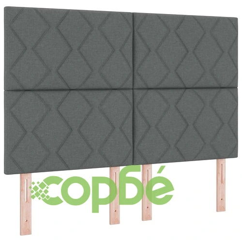 Легло с пружини и матрак тъмносив 160x200 см текстил ➤ топ цена ➤ sorbe.bg