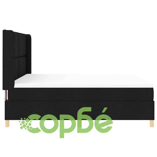 Легло с пружини и матрак с табла черно текстил 180x200 см ➤ топ цена ➤ sorbe.bg