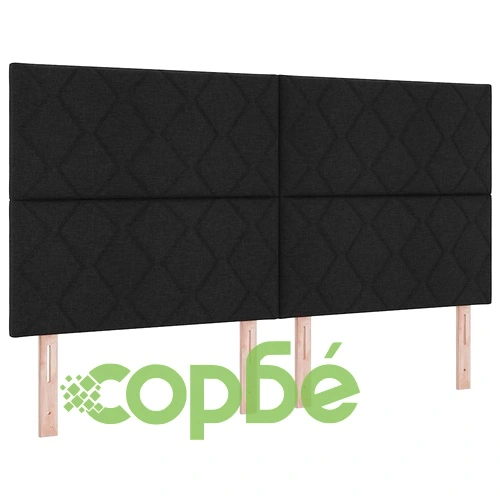 Легло с пружини и матрак с табла черно текстил 180x200 см ➤ топ цена ➤ sorbe.bg