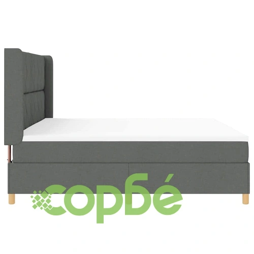 Легло с пружини и матрак тъмносиво 200x200 см текстил ➤ топ цена ➤ sorbe.bg