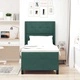 Легло с пружинирана основа и матрак, тъмнозелено кадифе, 100 x 200 cm