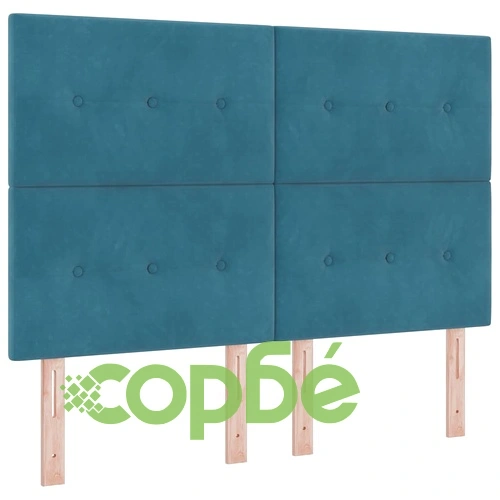 Легло с пружинирана основа и матрак синьо 140x190 см кадифе ➤ топ цена ➤ sorbe.bg