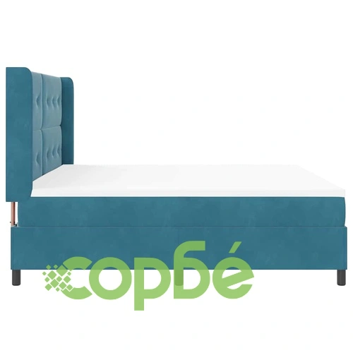 Легло с пружинирана основа и матрак синьо 100x200 см кадифе ➤ топ цена ➤ sorbe.bg