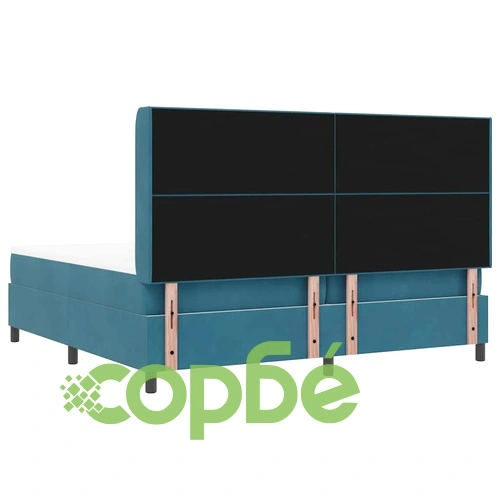 Легло с пружинирана основа и матрак синьо 100x200 см кадифе ➤ топ цена ➤ sorbe.bg