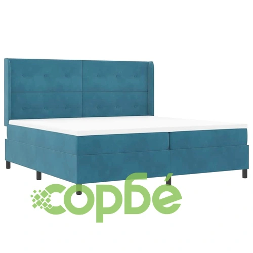 Легло с пружинирана основа и матрак синьо 100x200 см кадифе ➤ топ цена ➤ sorbe.bg