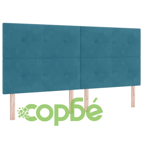 Легло с пружинирана основа и матрак синьо 100x200 см кадифе ➤ топ цена ➤ sorbe.bg