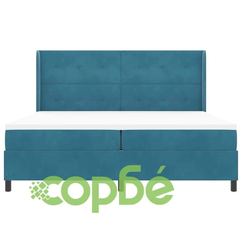 Легло с пружинирана основа и матрак синьо 100x200 см кадифе ➤ топ цена ➤ sorbe.bg