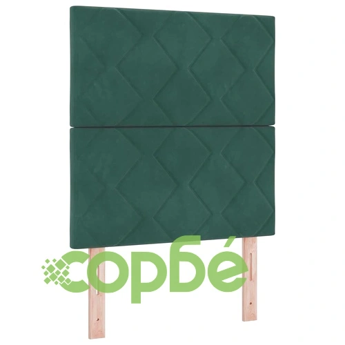 Легло с пружинирана основа и матрак 80 x 200 cm Тъмнозелено Кадифе ➤ топ цена ➤ sorbe.bg