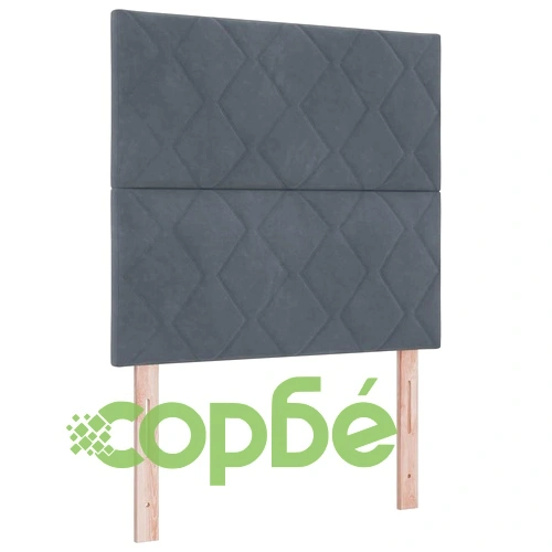 Легло с пружинирана основа и матрак тъмносив 100x200 см кадифе ➤ топ цена ➤ sorbe.bg