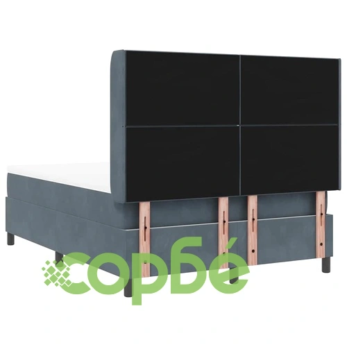 Легло с пружинирана основа и матрак тъмносив 160x200 см кадифе ➤ топ цена ➤ sorbe.bg