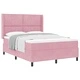 Легло с пружинирана основа и матрак розово кадифе 160x200 см