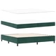 Легло с пружинирана основа и матрак тъмнозелено 200x200 см кадифе