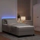 Легло с пружинирана основа и матрак Таупе 90x190 cm текстил с LED осветление