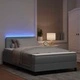 Легло с пружинирана основа и LED осветление светлосиво 120x190 см текстил