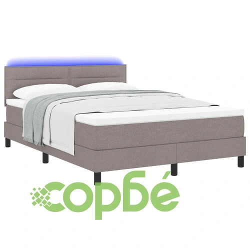 Легло с матрак от полиестер, светлосиво, 140 x 200 см, с LED осветление ➤ топ цена ➤ sorbe.bg