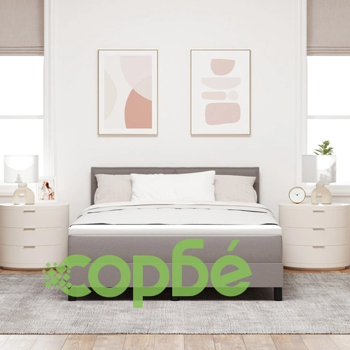 Легло с матрак от полиестер, светлосиво, 140 x 200 см, с LED осветление ➤ топ цена ➤ sorbe.bg