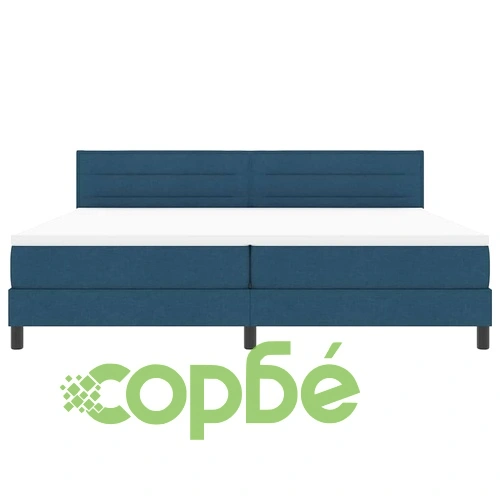 Легло с пружинна основа и матрак със LED осветление синьо 200x200 см текстил ➤ топ цена ➤ sorbe.bg