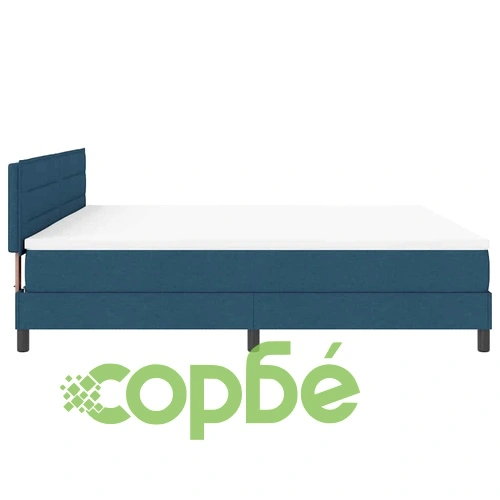 Легло с пружинна основа и матрак със LED осветление синьо 200x200 см текстил ➤ топ цена ➤ sorbe.bg