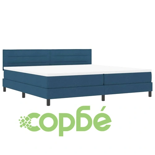 Легло с пружинна основа и матрак със LED осветление синьо 200x200 см текстил ➤ топ цена ➤ sorbe.bg