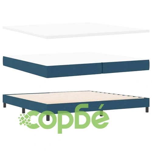 Легло с пружинна основа и матрак със LED осветление синьо 200x200 см текстил ➤ топ цена ➤ sorbe.bg