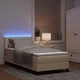 Легло с пружинирана основа и матрак с LED осветление крем 90x190 см текстил