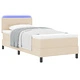 Легло с матрак 90 x 200 см от текстил в бежов цвят с LED осветление