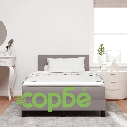 Легло с кутия, матрак и LED осветление 120x190 см, тъкан, таупе ➤ топ цена ➤ sorbe.bg