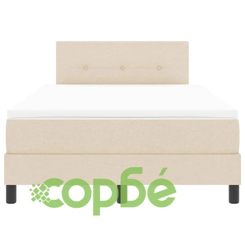 Легло с пружинирана основа и матрак с LED осветление крем 120x200 см текстил ➤ топ цена ➤ sorbe.bg