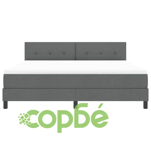 Легло с пружинирана основа и LED осветление тъмносив 180x200 см текстил ➤ топ цена ➤ sorbe.bg