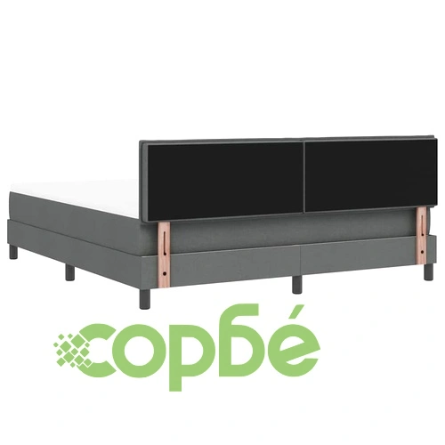 Легло с пружинирана основа и LED осветление тъмносив 180x200 см текстил ➤ топ цена ➤ sorbe.bg