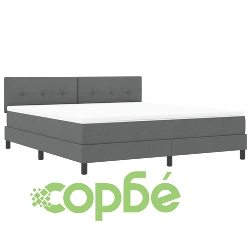 Легло с пружинирана основа и LED осветление тъмносив 180x200 см текстил ➤ топ цена ➤ sorbe.bg