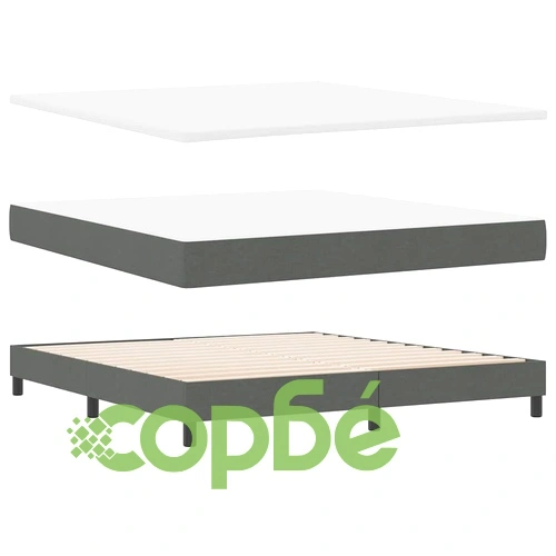 Легло с пружинирана основа и LED осветление тъмносив 180x200 см текстил ➤ топ цена ➤ sorbe.bg