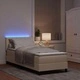 Легло с пружинна основа и матрак с LED осветление крем 80x200 см текстил