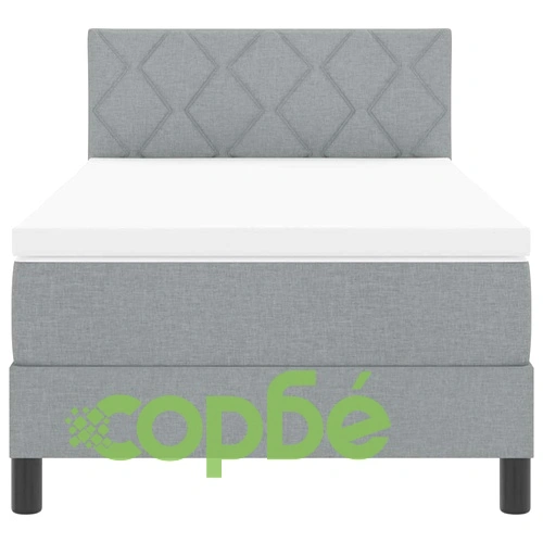 Легло с пружинирана основа и LED осветление светлосиво 90x190 см текстил ➤ топ цена ➤ sorbe.bg