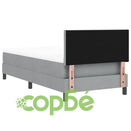 Легло с пружинирана основа и LED осветление светлосиво 90x190 см текстил ➤ топ цена ➤ sorbe.bg