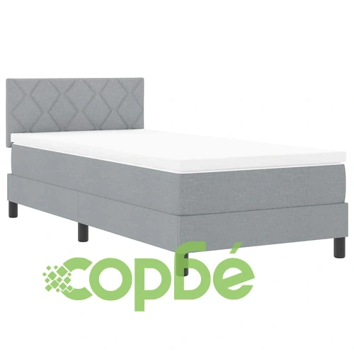 Легло с пружинирана основа и LED осветление светлосиво 90x190 см текстил ➤ топ цена ➤ sorbe.bg