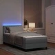Легло с пружинирана основа и LED осветление светлосиво 90x190 см текстил