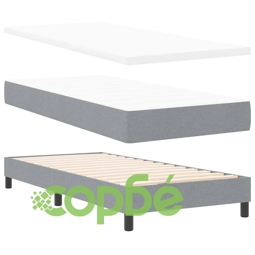 Легло с пружинирана основа и LED осветление светлосиво 90x190 см текстил ➤ топ цена ➤ sorbe.bg