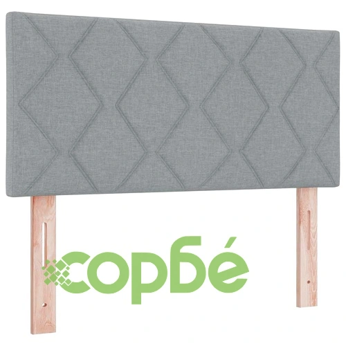 Легло с пружинирана основа и LED осветление светлосиво 90x190 см текстил ➤ топ цена ➤ sorbe.bg