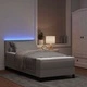 Легло с пружинирана основа и матрак с LED осветление Таупе 90x200 см текстил