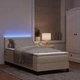 Легло с пружинна основа и матрак с LED осветление крем 100x200 см текстил