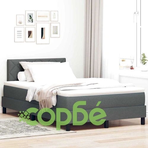 Легло с пружинирана основа и LED осветление тъмносив 120x190 см текстил ➤ топ цена ➤ sorbe.bg