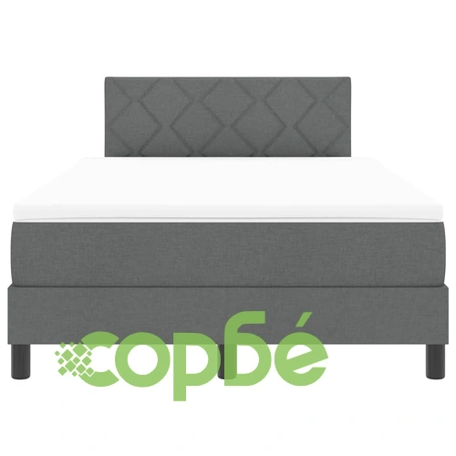 Легло с пружинирана основа и LED осветление тъмносив 120x190 см текстил ➤ топ цена ➤ sorbe.bg