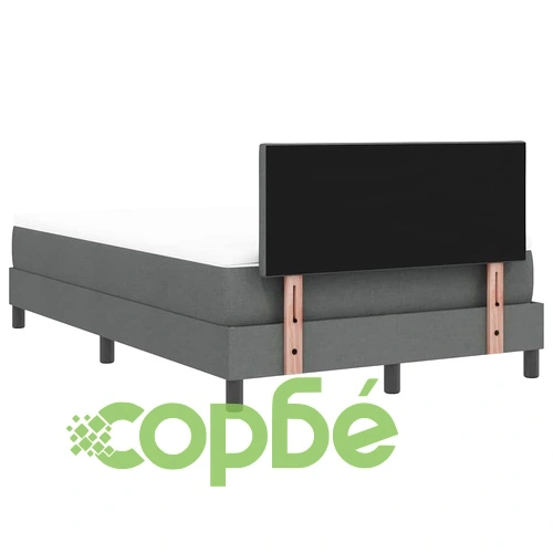 Легло с пружинирана основа и LED осветление тъмносив 120x190 см текстил ➤ топ цена ➤ sorbe.bg