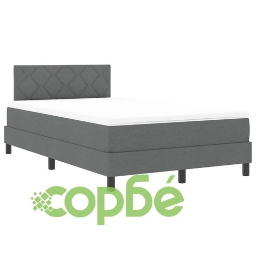 Легло с пружинирана основа и LED осветление тъмносив 120x190 см текстил ➤ топ цена ➤ sorbe.bg