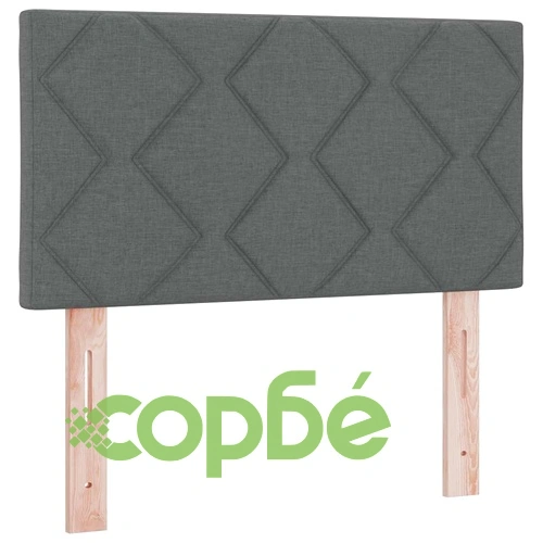 Легло с пружинирана основа и LED осветление тъмносив 120x190 см текстил ➤ топ цена ➤ sorbe.bg