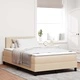 Легло с пружинна основа и матрак с LED осветление крем 120x190 см текстил