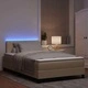 Легло с пружинна основа и матрак с LED осветление крем 120x190 см текстил