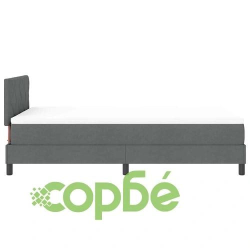 Легло с пружинна основа и матрак с LED тъмносиво 120x200 см текстил ➤ топ цена ➤ sorbe.bg